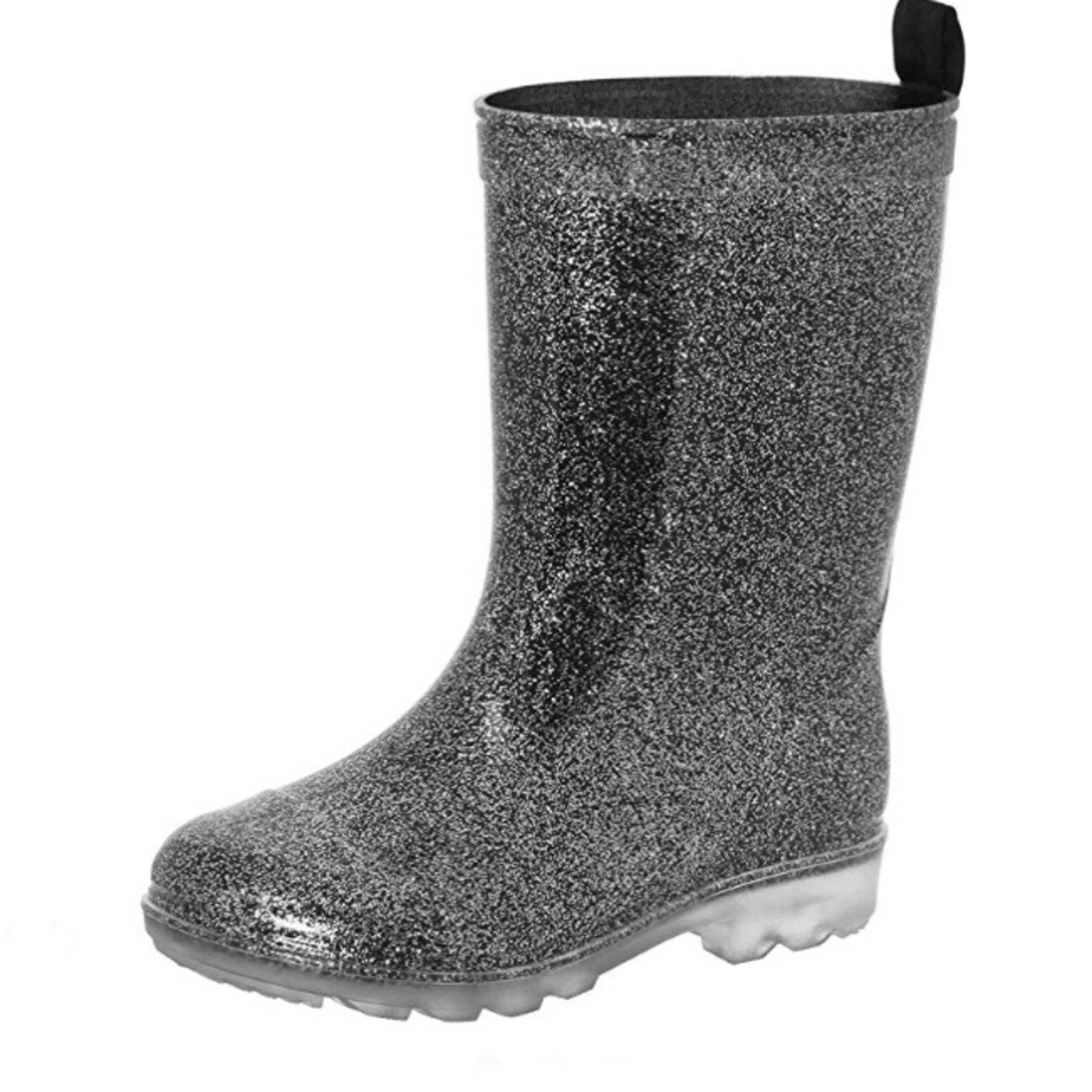 Capelli New York Girl’s Silver Glitter Rain Boot